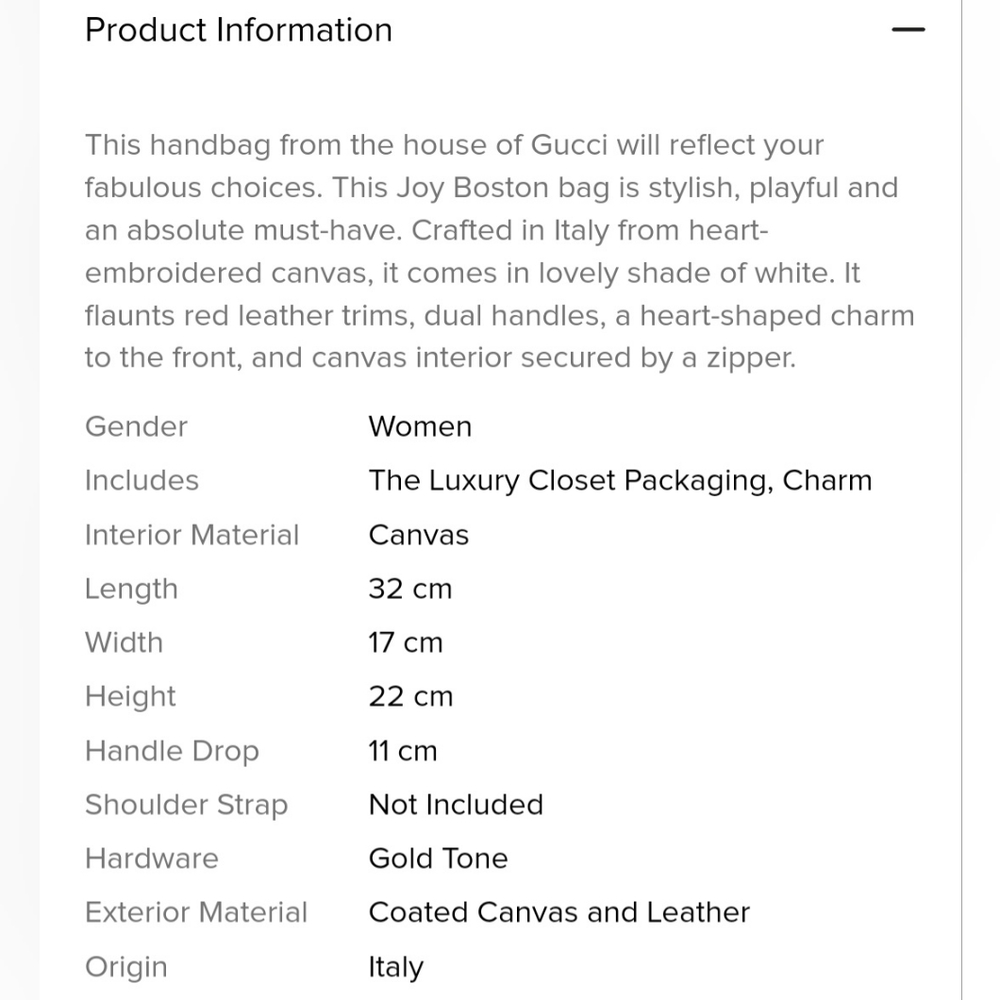 ❤️Gucci Hearts GG Mini Joy Boston Bag❤️ - Picture 12 of 13